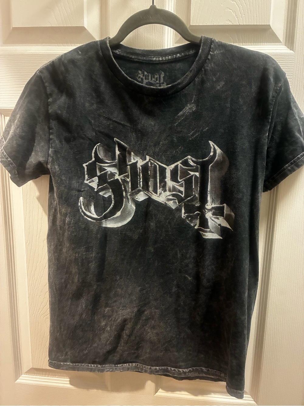 Ghost Logo Black Mineral Wash Tee